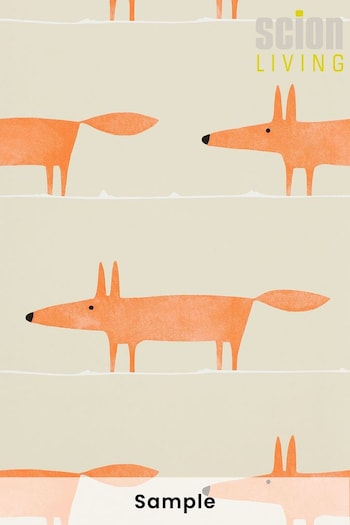 Scion Orange Mr Fox Wallpaper Sample Wallpaper (M67910) | £1
