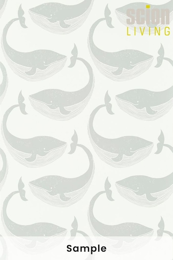 Scion Grey Whale Of A Time Wallpaper Sample Children's Wallpaper (M67923) | £1