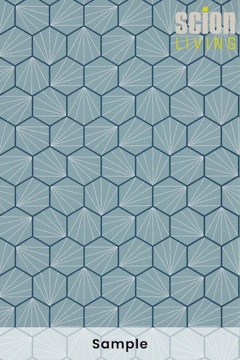 Scion Blue Aikyo Wallpaper Sample Wallpaper (M67962) | £1