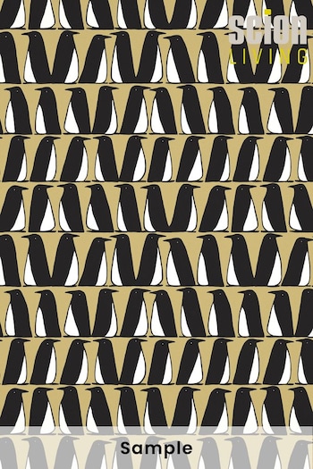 Scion Black Pedron Penguin Wallpaper Sample Wallpaper (M67972) | £1