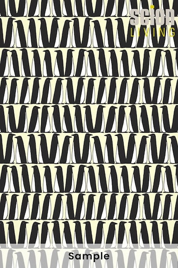 Scion Grey Pedron Penguin Wallpaper Sample Wallpaper (M67973) | £1