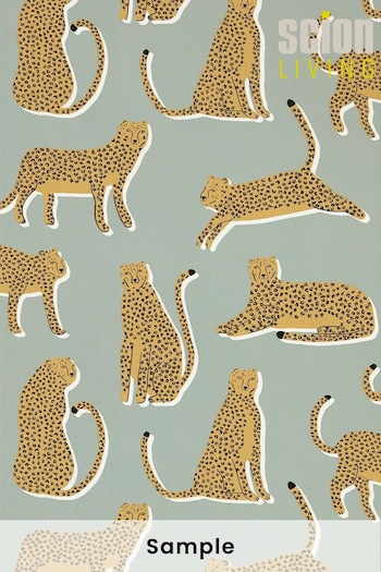 Scion Orange Lionel Cheetah Wallpaper Sample Wallpaper (M67988) | £1