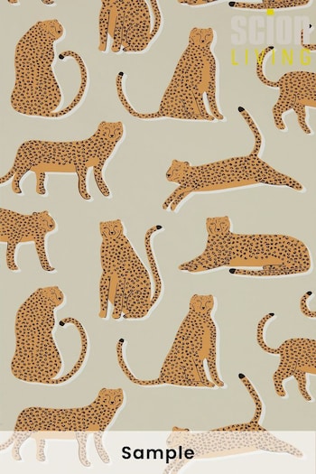 Scion Natural Lionel Cheetah Wallpaper Sample Wallpaper (M67990) | £1
