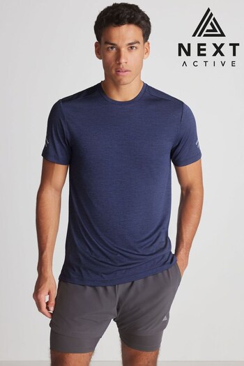 Navy Blue Short Sleeve Tee Active Gym & Training T-Shirt (M68205) | £16
