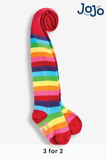 JoJo Maman Bébé Rainbow Stripe Cotton Rich Tights (M68232) | £9.50