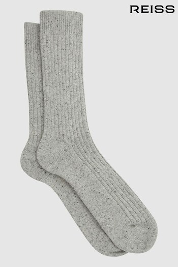 Reiss Soft Grey Coen Speckled Hiking Socks (M68450) | £15