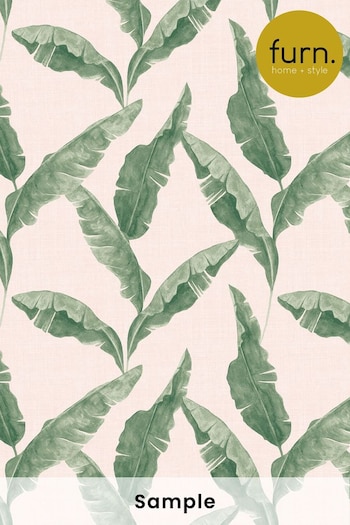 furn. Green Plantain Botanical Wallpaper (M68724) | £1