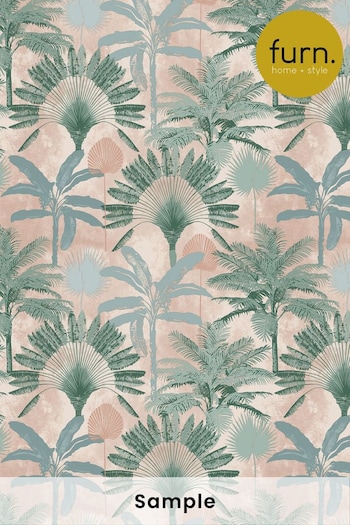 furn. Pink Malaysian Palm Tropical Wallpaper (M68876) | £1
