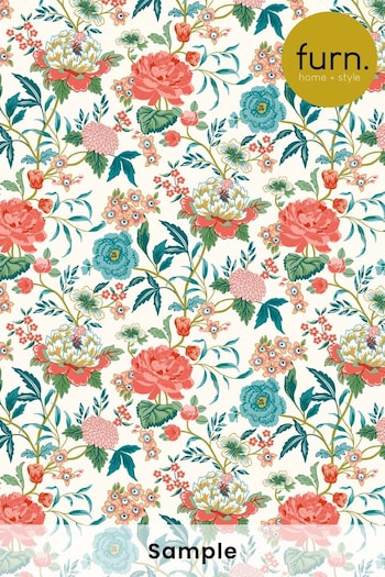 furn. White Azalea Bright Blooms Wallpaper Sample Wallpaper (M68886) | £1