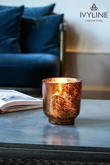 Ivyline Copper Christmas Metallic Copper Glass Tealight Holder (M68998) | £30