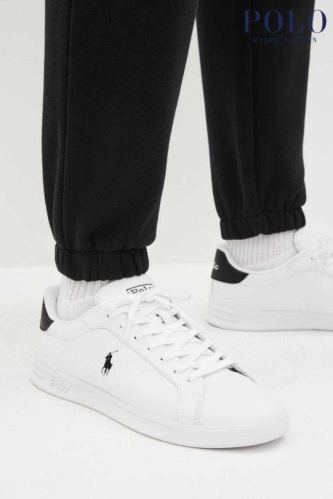 Polo Ralph Lauren Heritage Court Leather Logo Trainers (M70299) | £115