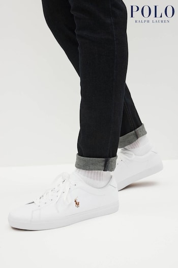 Polo Ralph Lauren White Longwood Leather Trainer (M70305) | £115