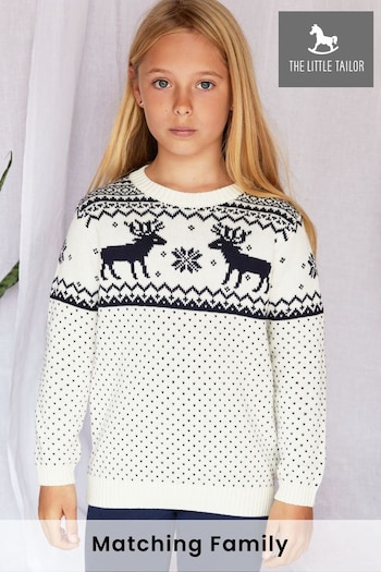 The Little Tailor Childrens Christmas Reindeer Fairisle Jumper (M70601) | £30