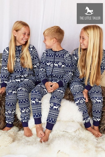 The Little Tailor Kids Reindeer Christmas Fairisle Onesie (M70643) | £24 - £25