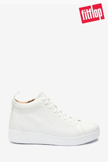 FitFlop White Rally Leather High-Top Trainers (M70850) | £110