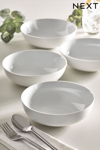 White Nova Dinnerware Set of 4 Bowls (M70857) | £14