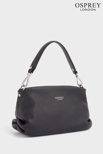 OSPREY LONDON The Carina Shrug Italian Leather Midnight Pearl Midnight Handbag (M71291) | £165