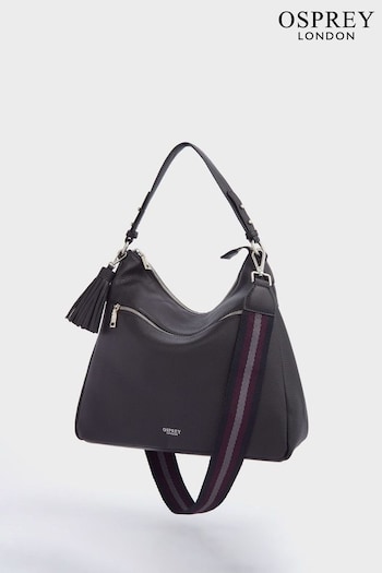OSPREY LONDON Grainy Hide Leather Stella Hobo Bag (M71305) | £165