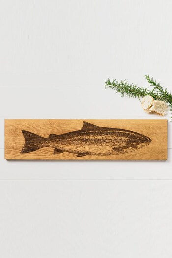 Scottish Made Natural Salmon Large Oak Serving Platter (M71852) | £45