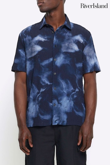 River Island Blue Inky Texture Shirt (M71936) | £35