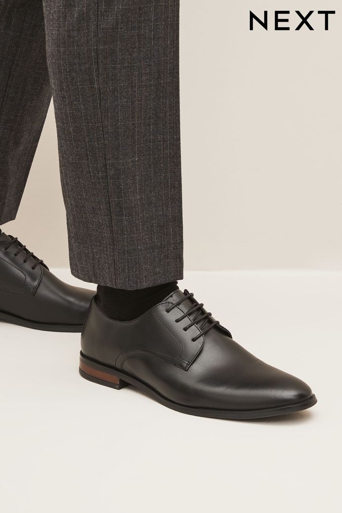 Next black derby best sale shoes