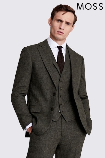 MOSS Tailored Fit Pine Herringbone Suit (M72040) | £159