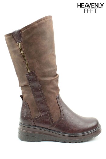 Heavenly Feet Ladies Brown Tall Kansas Boots (M72190) | £60