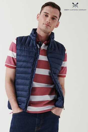 Crew Clothing Company Mens Blue Lightweight Lowther Gilet (M72434) | £79