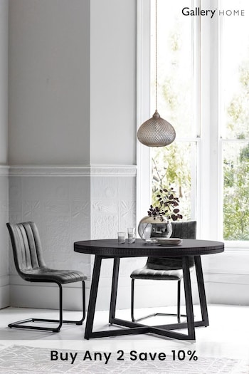 Gallery Home Black Norfolk Round 4 Seater Dining Table (M72776) | £550