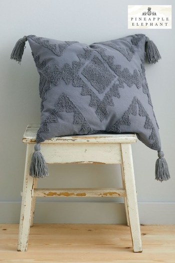Pineapple Elephant Grey Imani Tufted Cushion (M73472) | £20