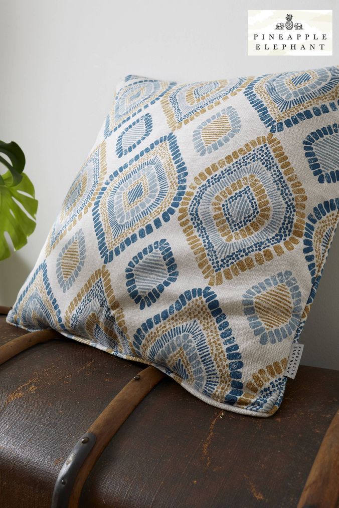 Teal cheap geometric cushion