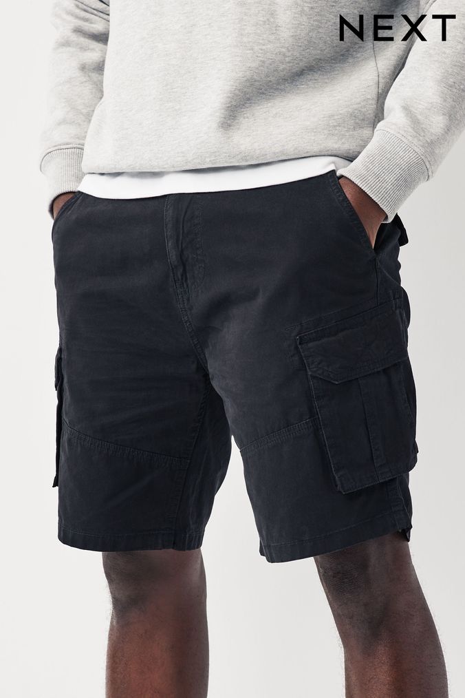 Black Cotton Cargo Shorts (M74182) | £26
