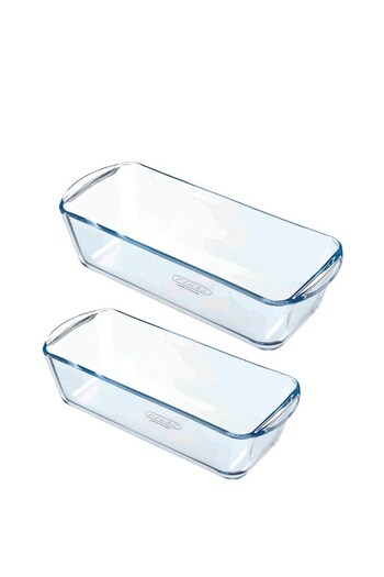 Pyrex Set of 2 Clear Bake & Enjoy Glass Loaf Dishes (M74361) | £21