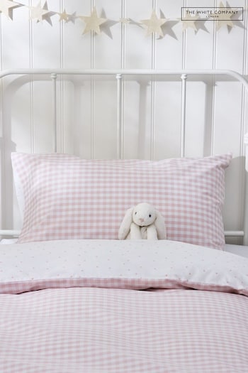 The White Company Pink Reversible Gingham Housewife Pillowcase (M74380) | £10