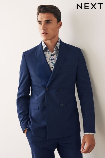 Bright Blue Double Breasted Suit Jacket (M74564) | £60
