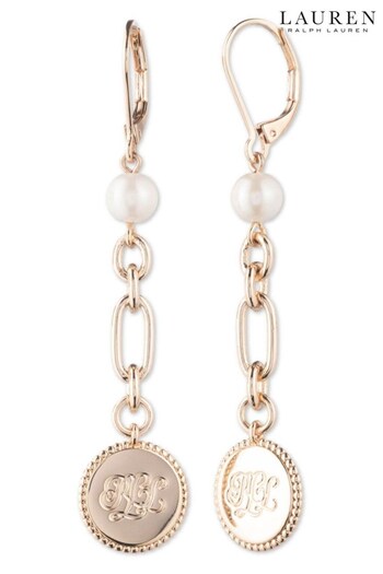 Lauren Ralph Lauren Pearl Coin Drop Earrings (M74977) | £55