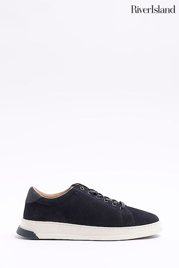 River Island Blue Suede Heel Clip Trainers (M75020) | £45