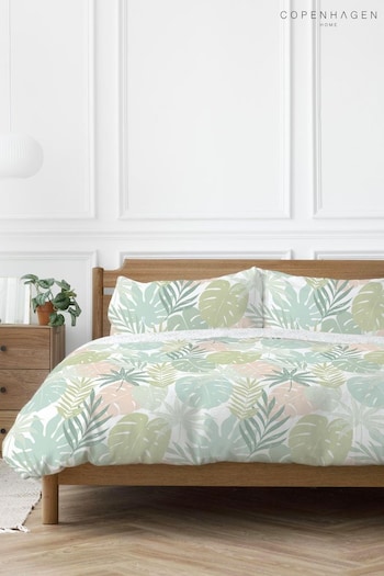 Copenhagen Home Green Tropical Duvet Cover and Pillowcase Set (M75025) | £15 - £25