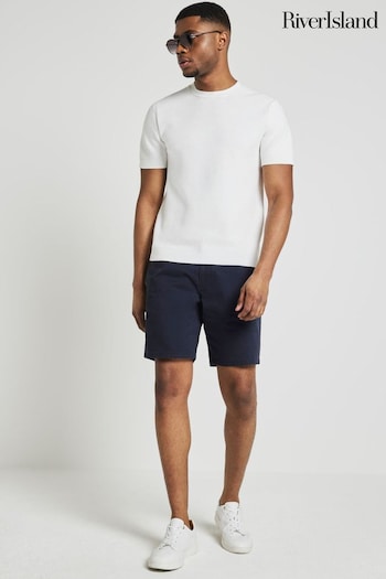 River Island Blue Laundered Chino Shorts knee-length (M75041) | £28