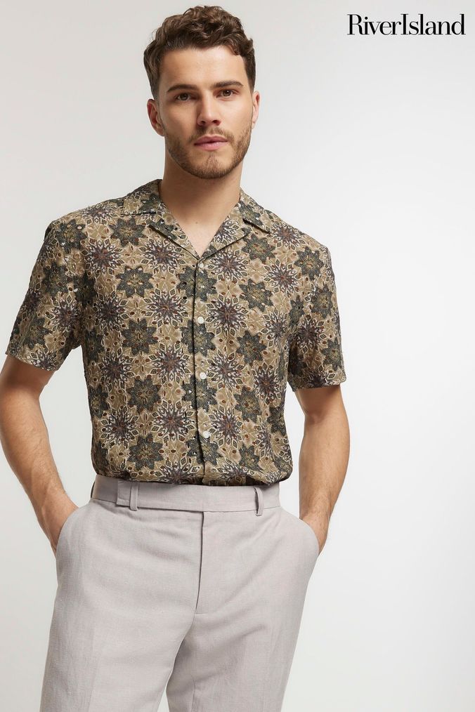 MSGM graphic-print poplin shorts - Neutrals