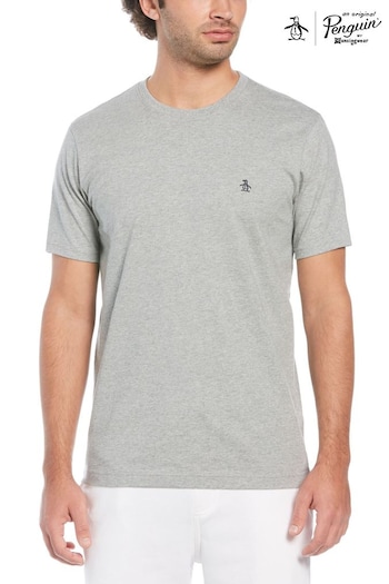 Original Penguin Grey Pinpoint Embroidery T-Shirt (M75085) | £25