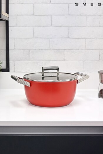 Smeg Red Red Casserole Dish With Lid 24cm (M75249) | £130