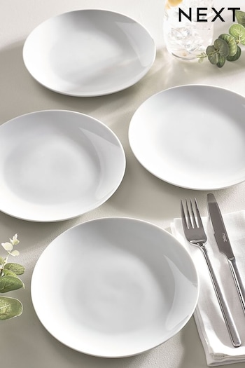 White Nova Dinnerware Set of 4 Side Plates (M75503) | £10