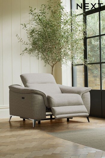 Chunky Weave Dove Grey Paolo Chair Power Recliner (M76357) | £1,025