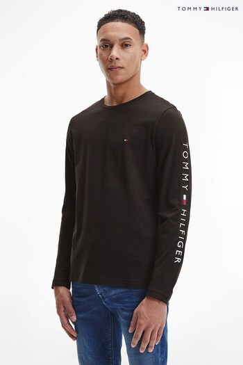 Tommy Hilfiger Logo Long Sleeve Black T-Shirt (M76509) | £22