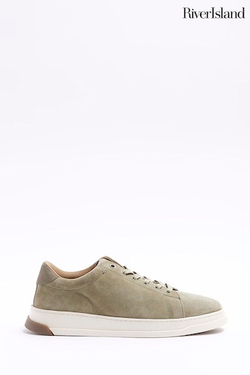 River Island Green Suede Heel Clip Trainers (M77138) | £45