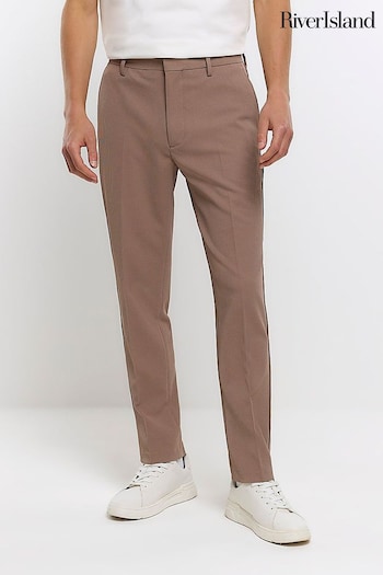 River Island Brown Waffle Smart Trousers (M77142) | £35