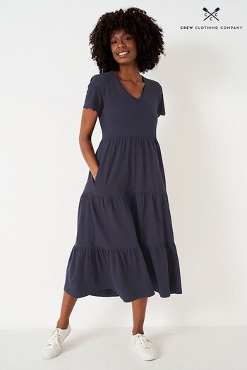 Crew Clothing Company Blue Cotton Jersey Dress (M77807) | £69