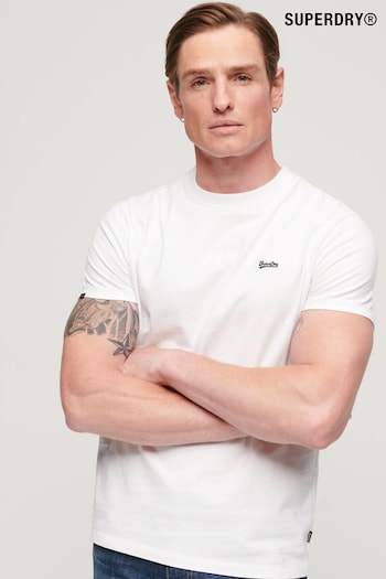 Superdry White Organic Cotton Micro Embroidered T-Shirt (M77907) | £18