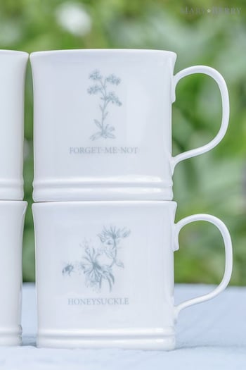 Mary Berry Set of 2 White Garden Flower Mugs (M77972) | £19